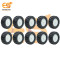 44mm x 18mm Hard Plastic Build Rubber Cover Wheel for N20 DC Micro Gear Motor Pack of 10